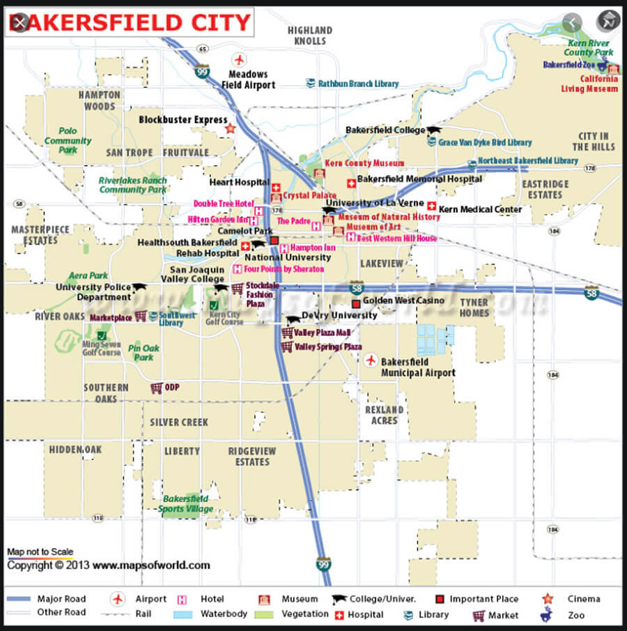 Bakersfield California Map